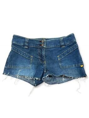Y2K pinstripe low rise cut off denim shorts Sz. 27